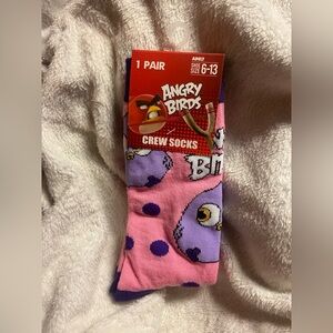 Angry Birds Pink Crew Socks for Men